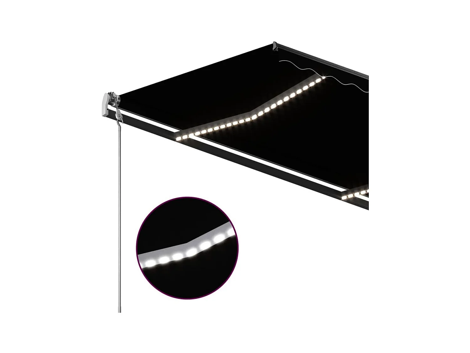 Auvent automatique avec capteur de vent et LED 4x3 Anthracite