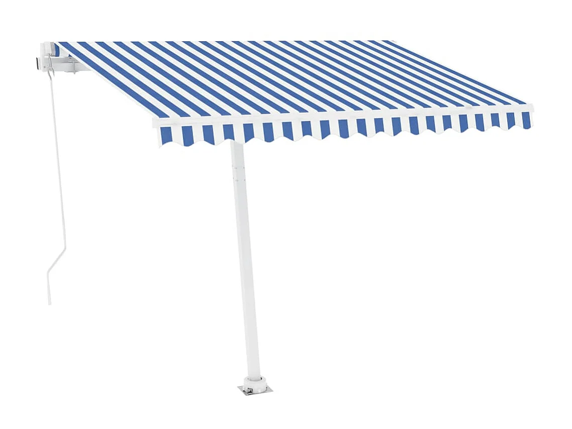 Toldo retrátil a pé 300x250 Azul/Branco