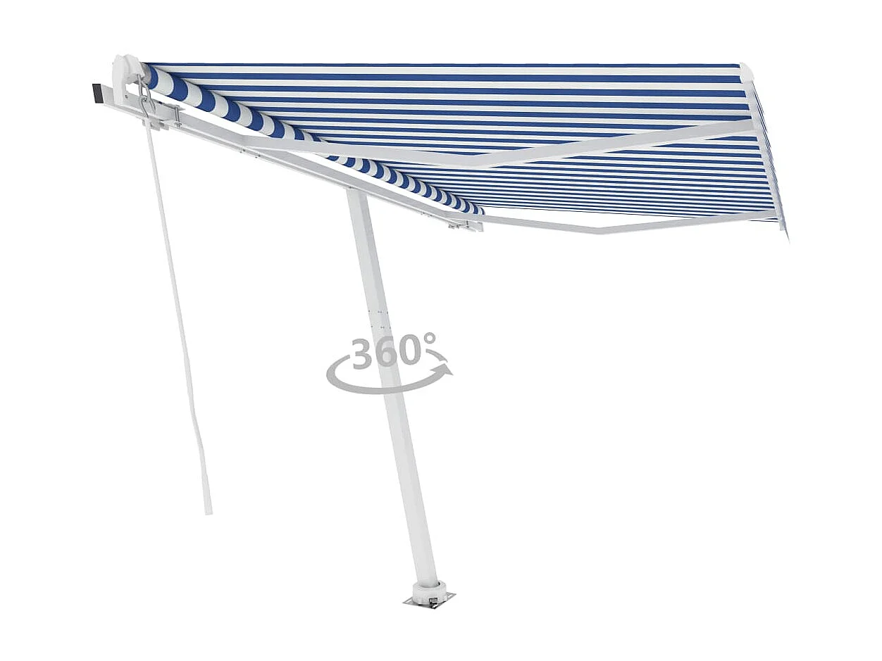 Toldo retrátil a pé 300x250 Azul/Branco
