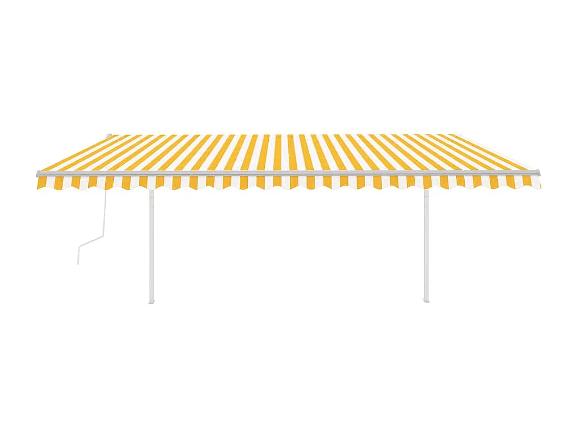 Auvent automatique capteur de vent et LED 5x3,5m Jaune et blanc
