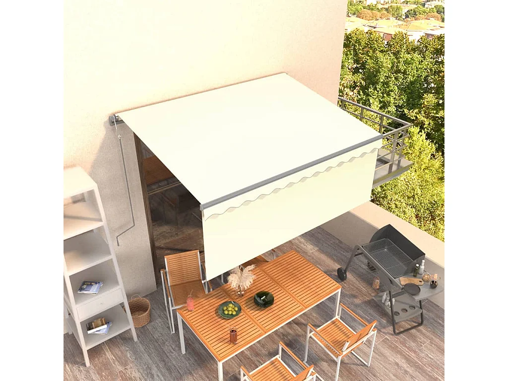 Toldo retráctil automático con persiana 3,5x2,5 Crema