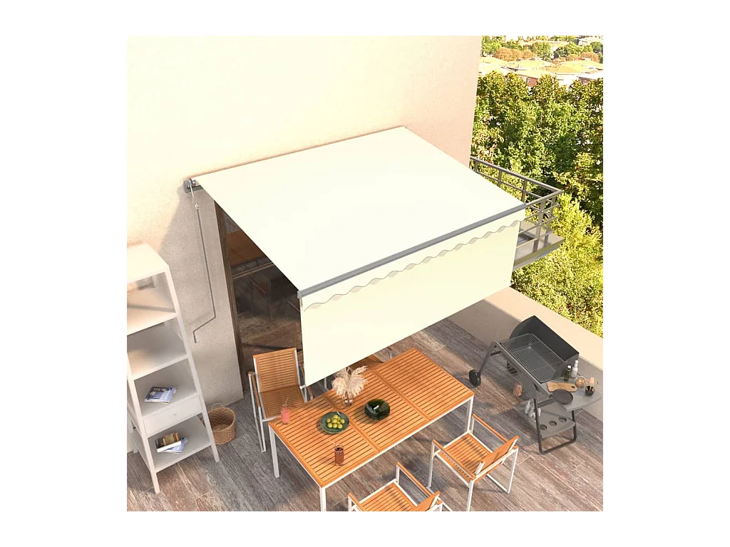 Toldo retráctil automático con persiana 3,5x2,5 Crema