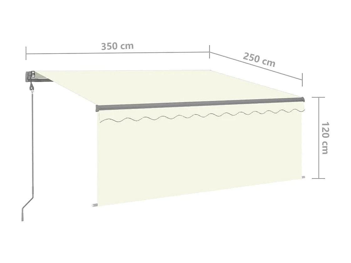 Tenda a scomparsa automatica con oscurante 3,5x2,5 Crema