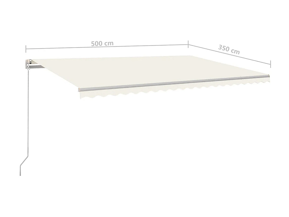 Auvent automatique capteur de vent et LED 5x3,5 Crème