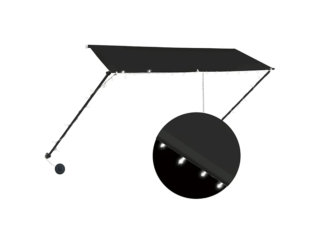 Auvent rétractable avec LED 300x150 Anthracite