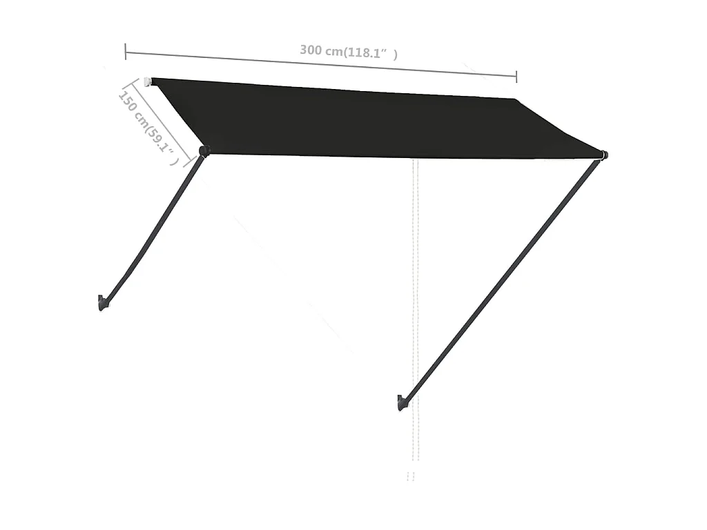 Toldo retrátil com LED 300x150 Antracite