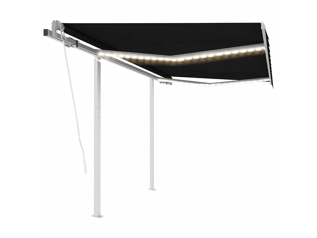 Automatische Markise mit LED-Windsensor 3,5x2,5m Anthrazit