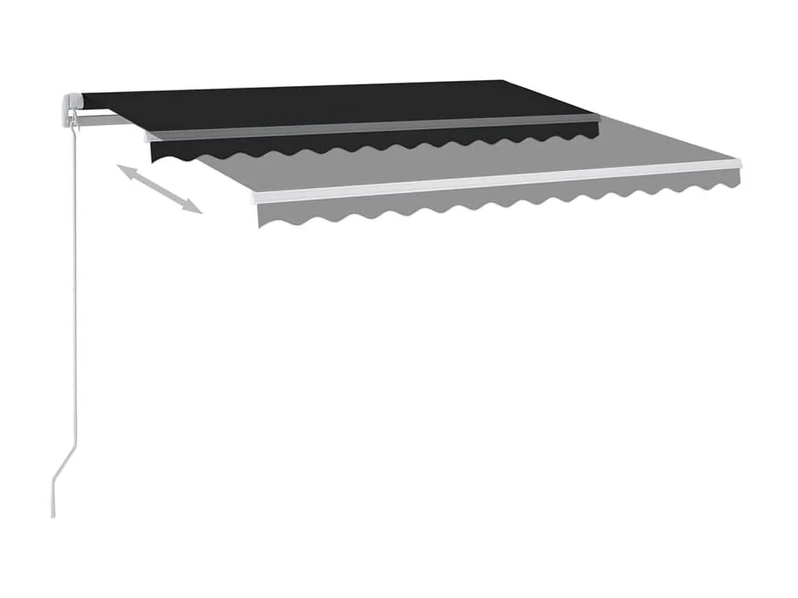 Automatische Markise mit LED-Windsensor 3,5x2,5m Anthrazit