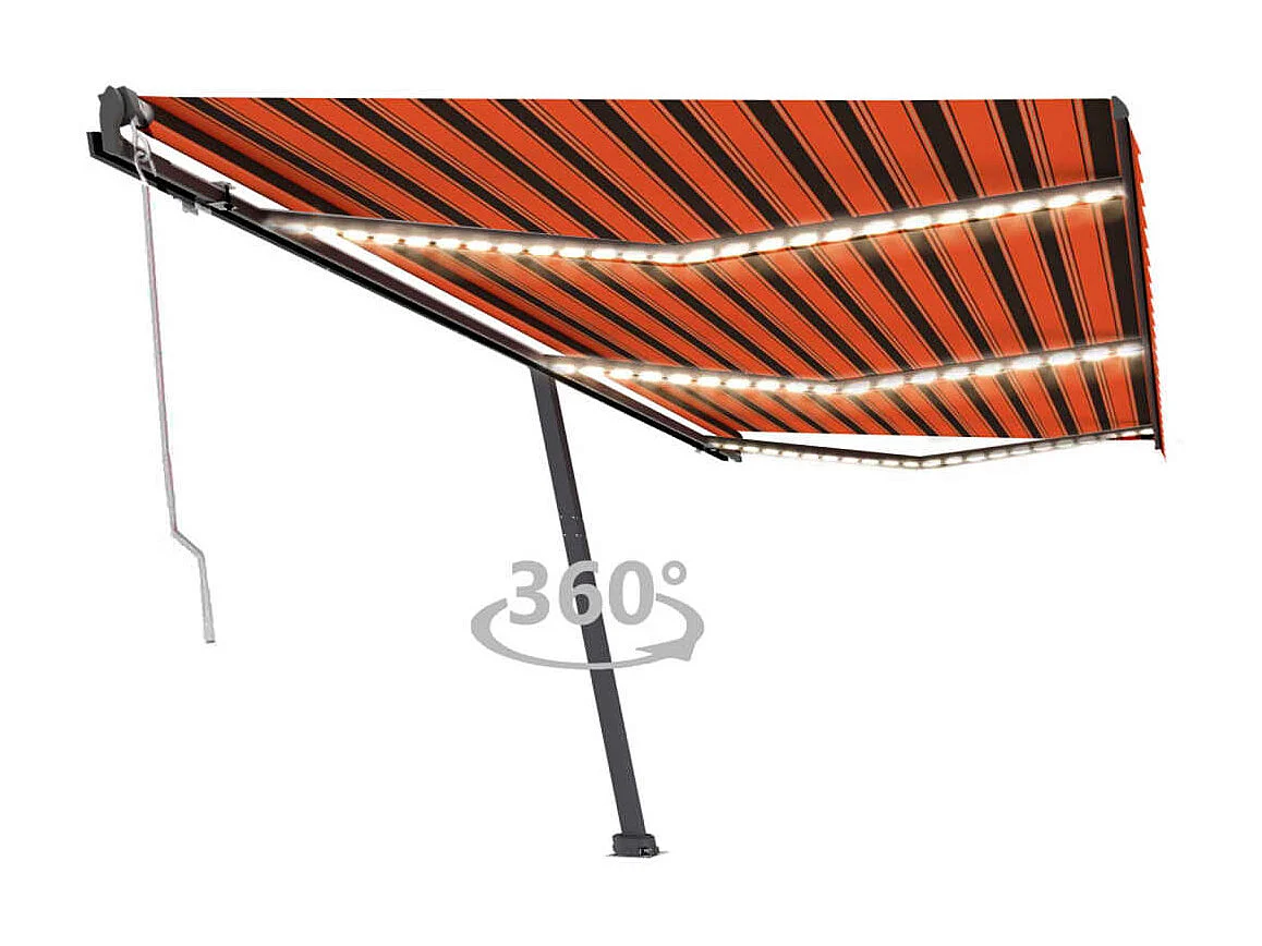 Auvent automatique capteur de vent LED 600x300 Orangearron