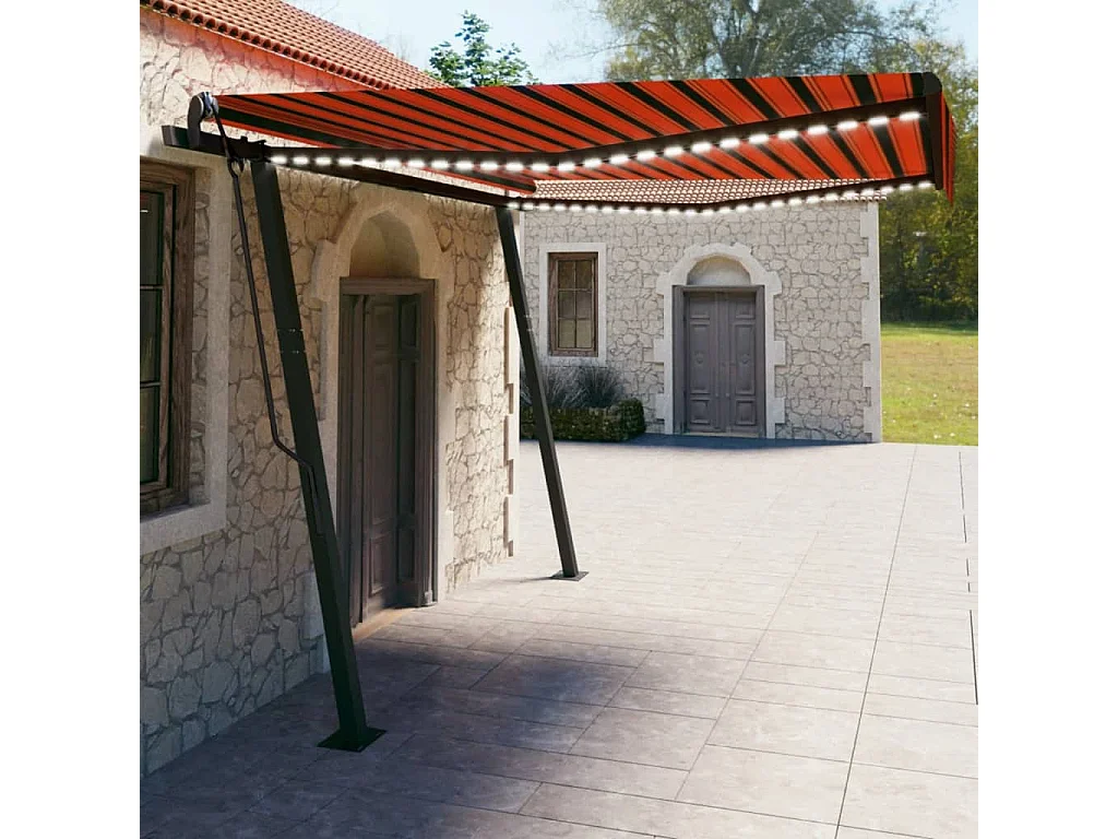 Automatische luifel met LED-windsensor 4x3 Orangearron