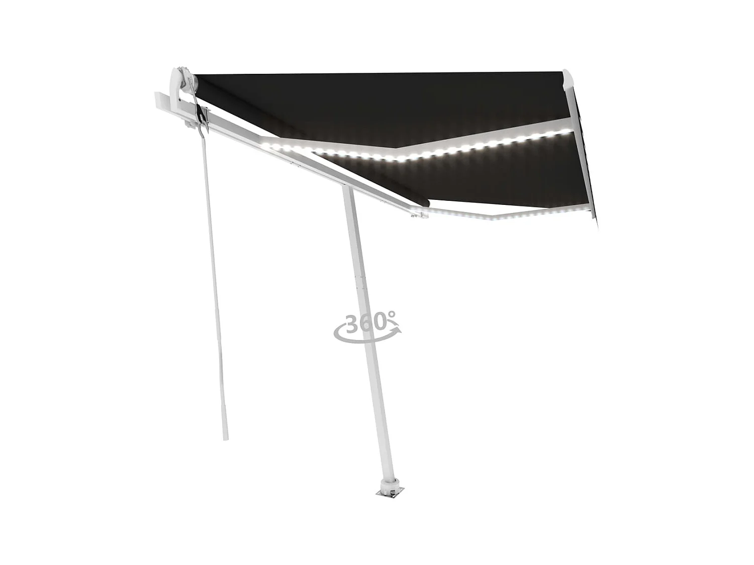 Auvent automatique et capteur de vent LED 450x350 Anthracite