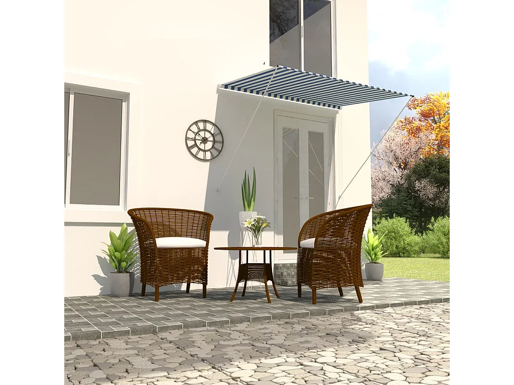 Auvent rétractable 200x150 Bleu et blanc