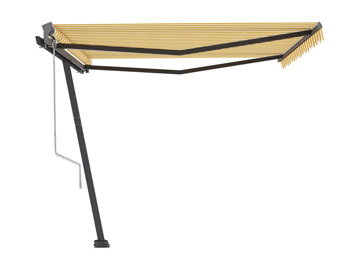 Auvent automatique sur pied 400x350 Jaune/Blanc
