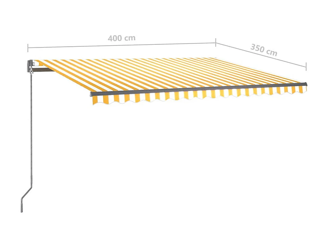 Auvent automatique sur pied 400x350 Jaune/Blanc