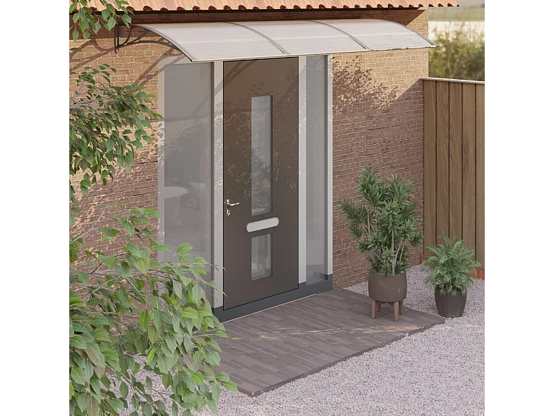 Auvent de porte Gris 300x100 Polycarbonate