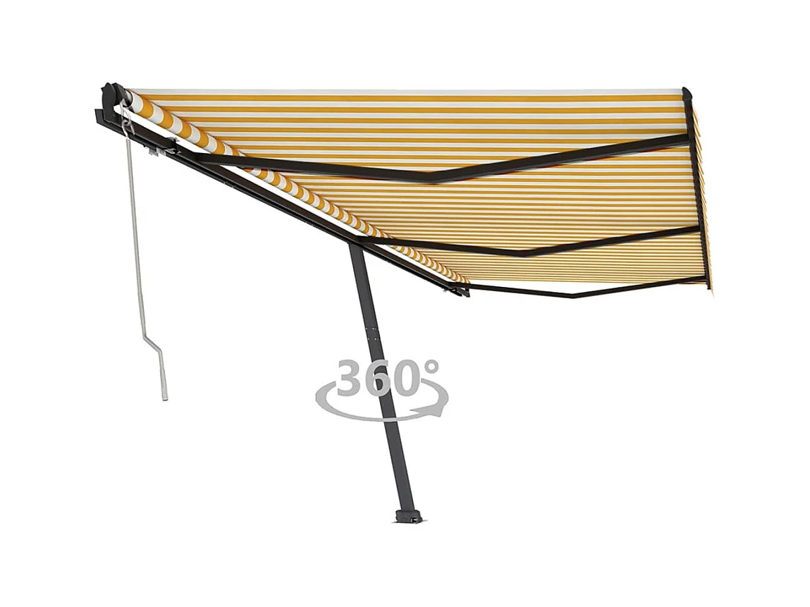 Auvent automatique sur pied 600x350 Jaune/Blanc