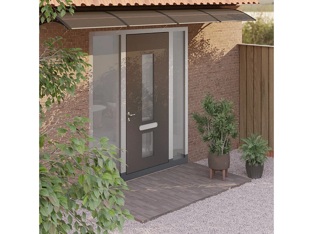 Auvent de porte Noir 350x100 Polycarbonate