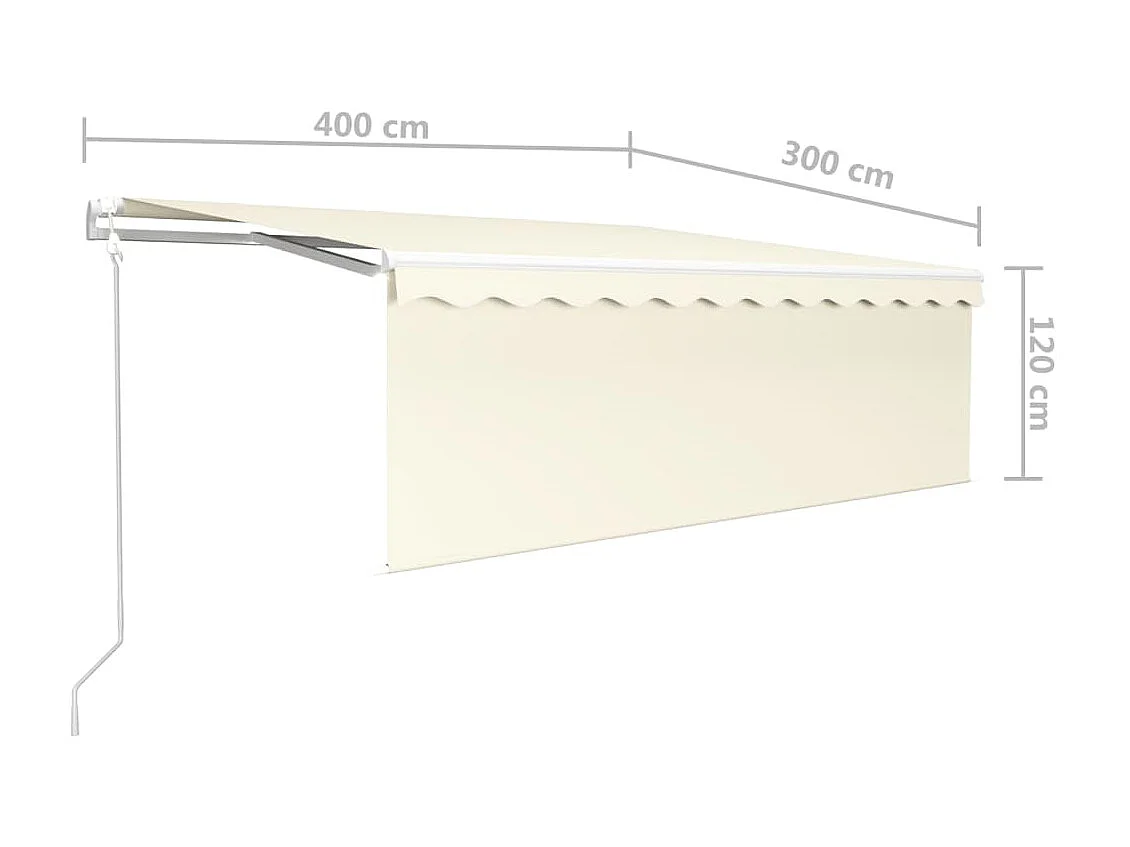 Toldo retráctil automático con persiana 4x3 Crema