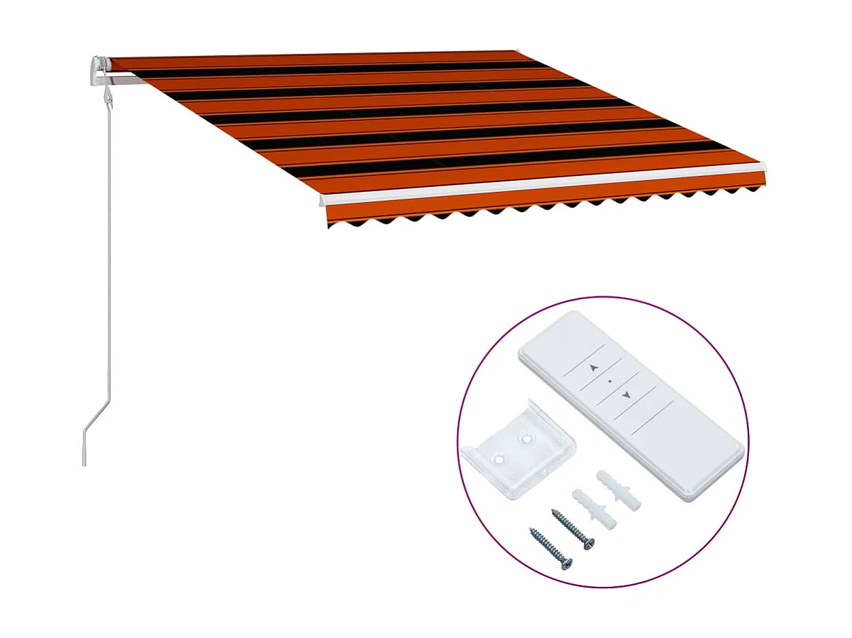 Auvent rétractable automatique 400x300 Orange etarron