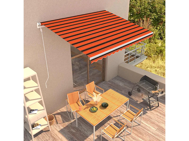 Auvent rétractable automatique 400x300 Orange etarron