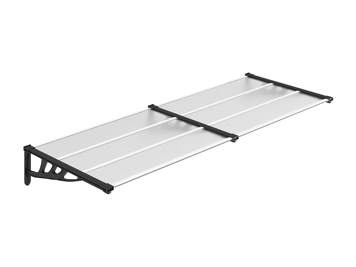 Toldo de puerta Negro y transparente 239x90 Policarbonato