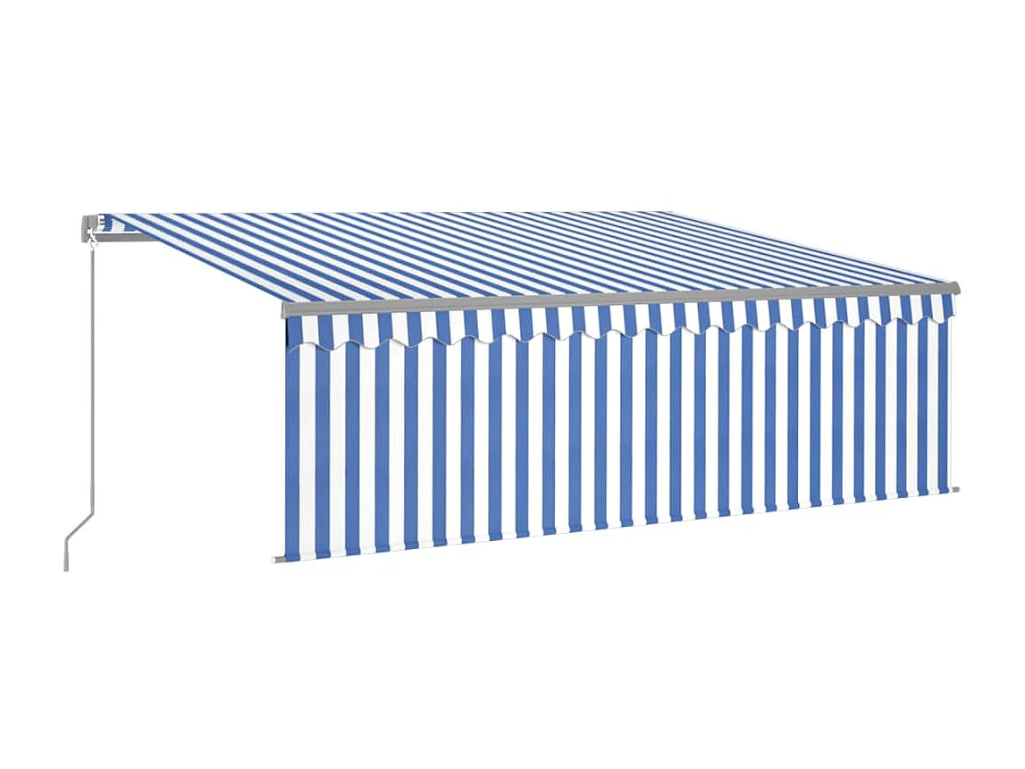 Auventanuel rétractable avec store et LED 4,5x3 Bleu blanc