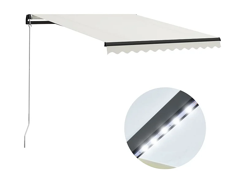 Auventanuel rétractable avec LED 300x250 Crème