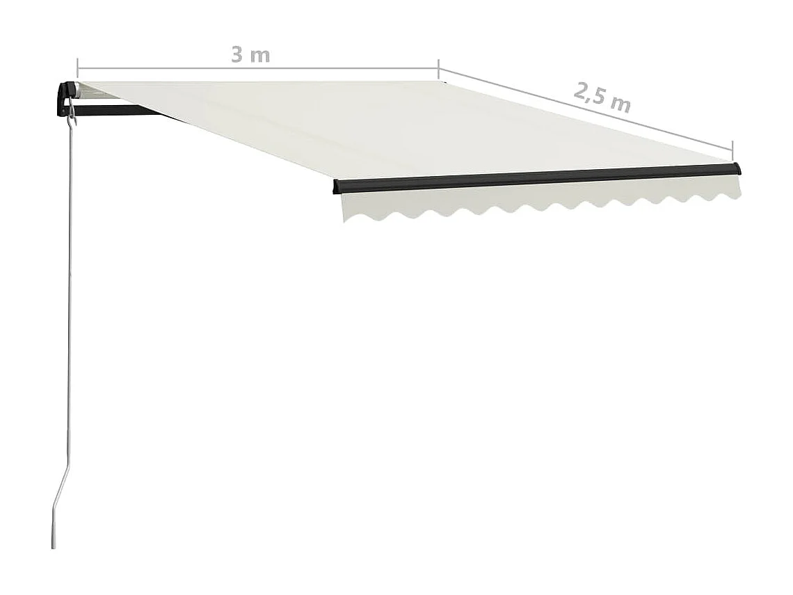 Toldo retrátil com LED 300x250 Creme