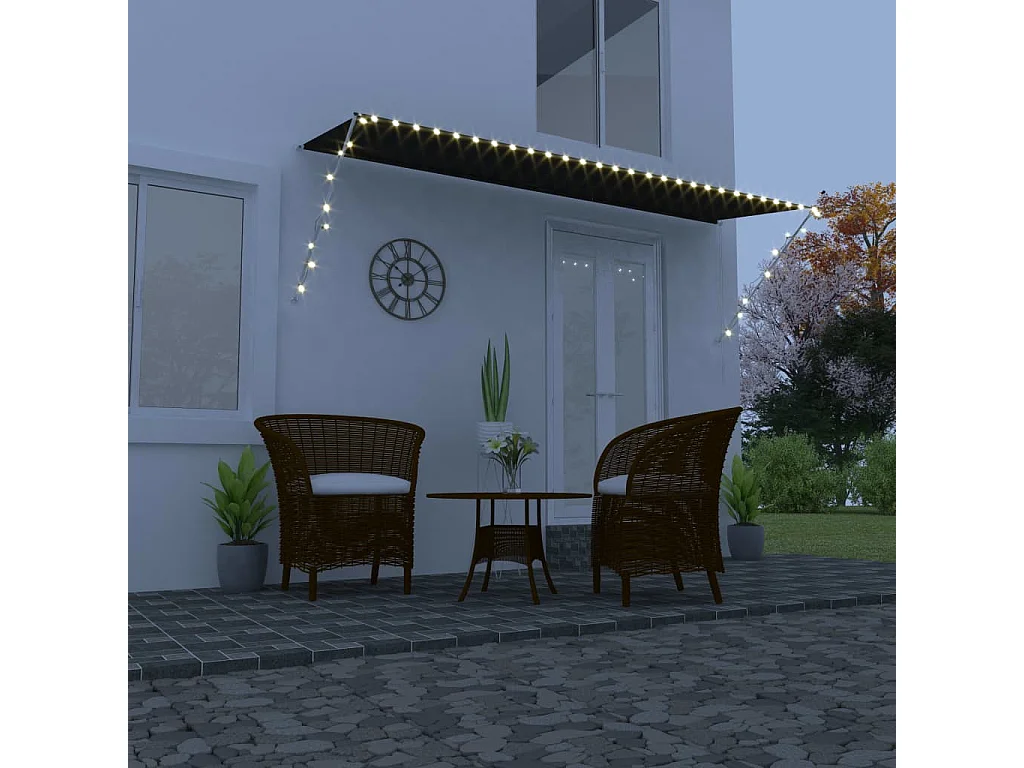 Toldo retrátil com LED 400x150 Antracite