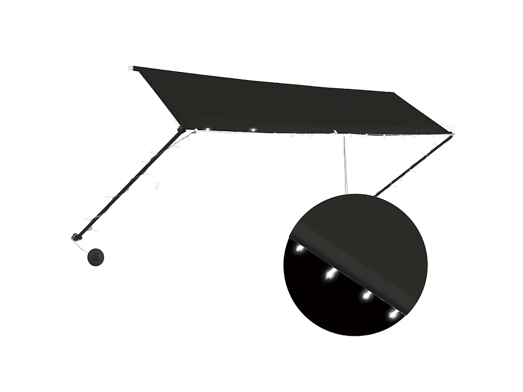 Toldo retrátil com LED 400x150 Antracite