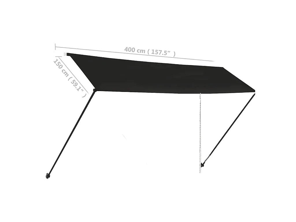 Toldo retrátil com LED 400x150 Antracite