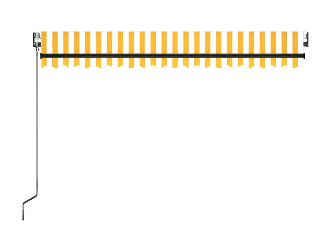 Auvent automatique capteur de vent LED 450x350cm Jaune et blanc