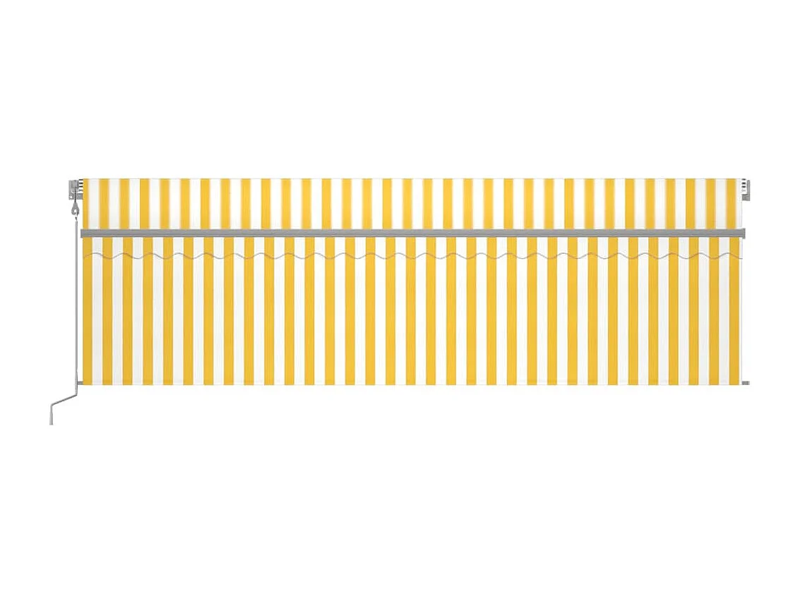 Auvent automatique store capteur de vent/LED 5x3 Jaune/blanc