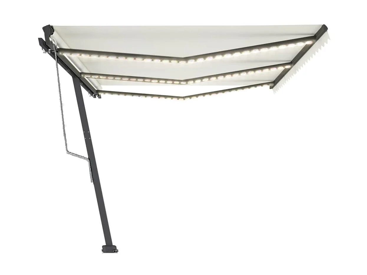 Toldo automático con sensor de viento y LED 600x300 Crema