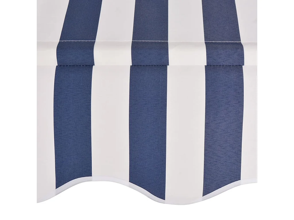 Auvent rétractableanuel 150 Rayures bleues et blanches