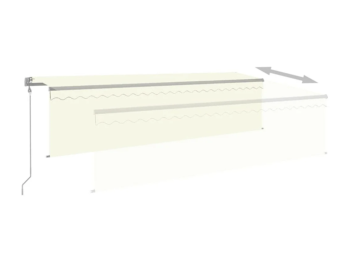 Auvent automatique store capteur de vent et LED 5x3 Crème