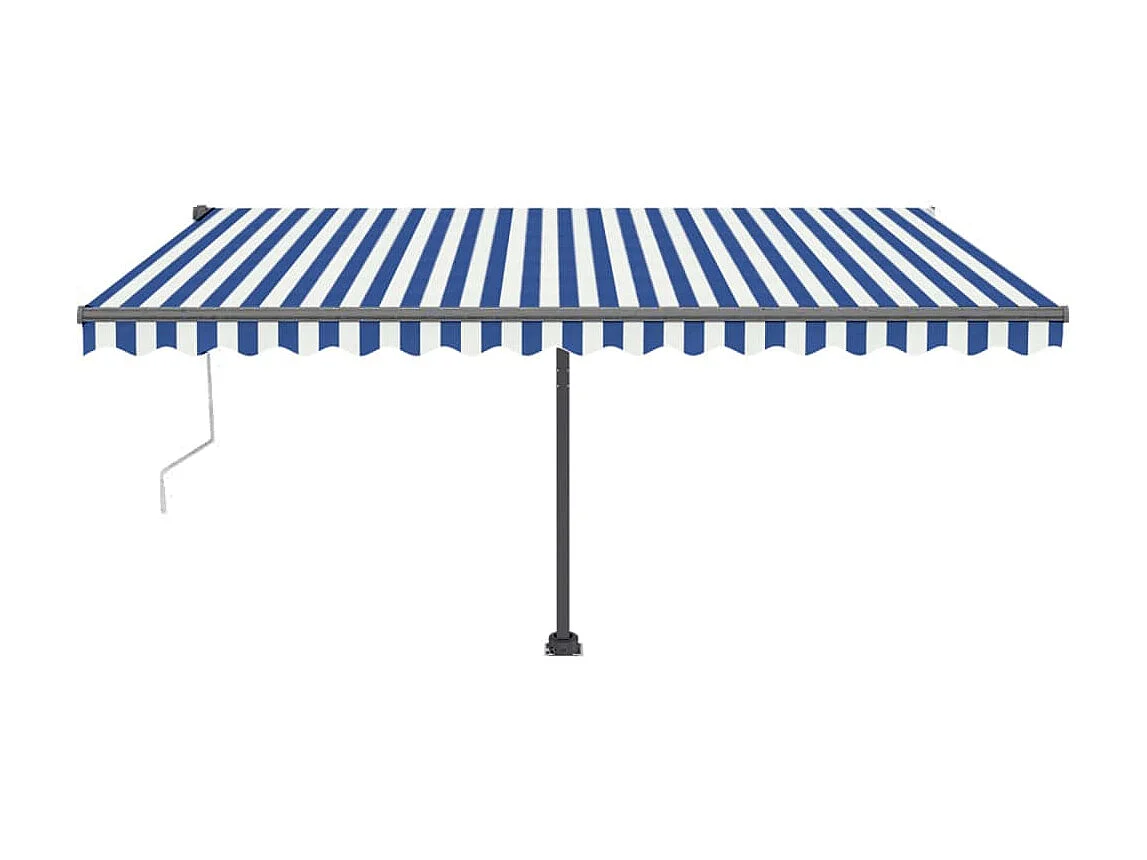Toldo automático sensor viento/LED 450x300 Azul y blanco