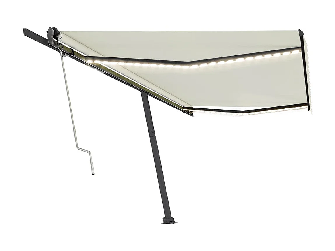 Toldo automático com sensor de vento e LED 500x350 Creme