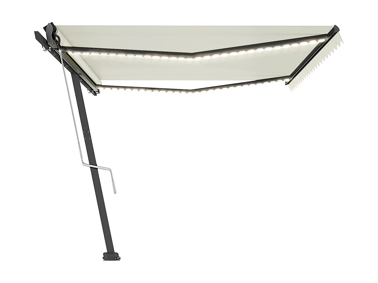 Toldo automático com sensor de vento e LED 500x350 Creme