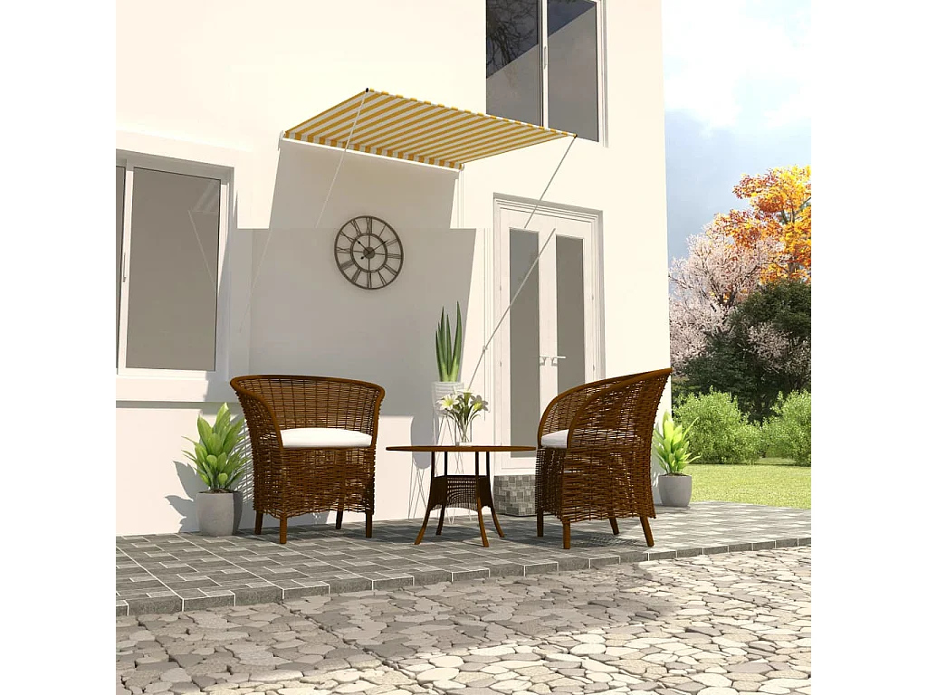 Tenda retrattile 100x150 Gialla e bianca