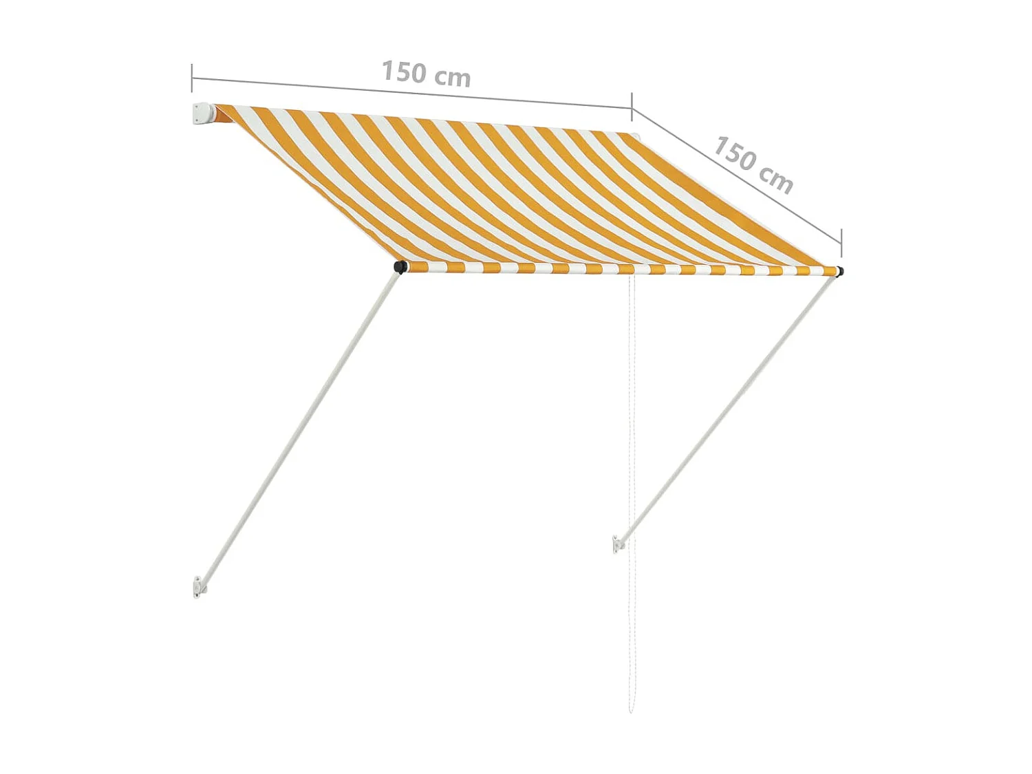 Tenda retrattile 100x150 Gialla e bianca