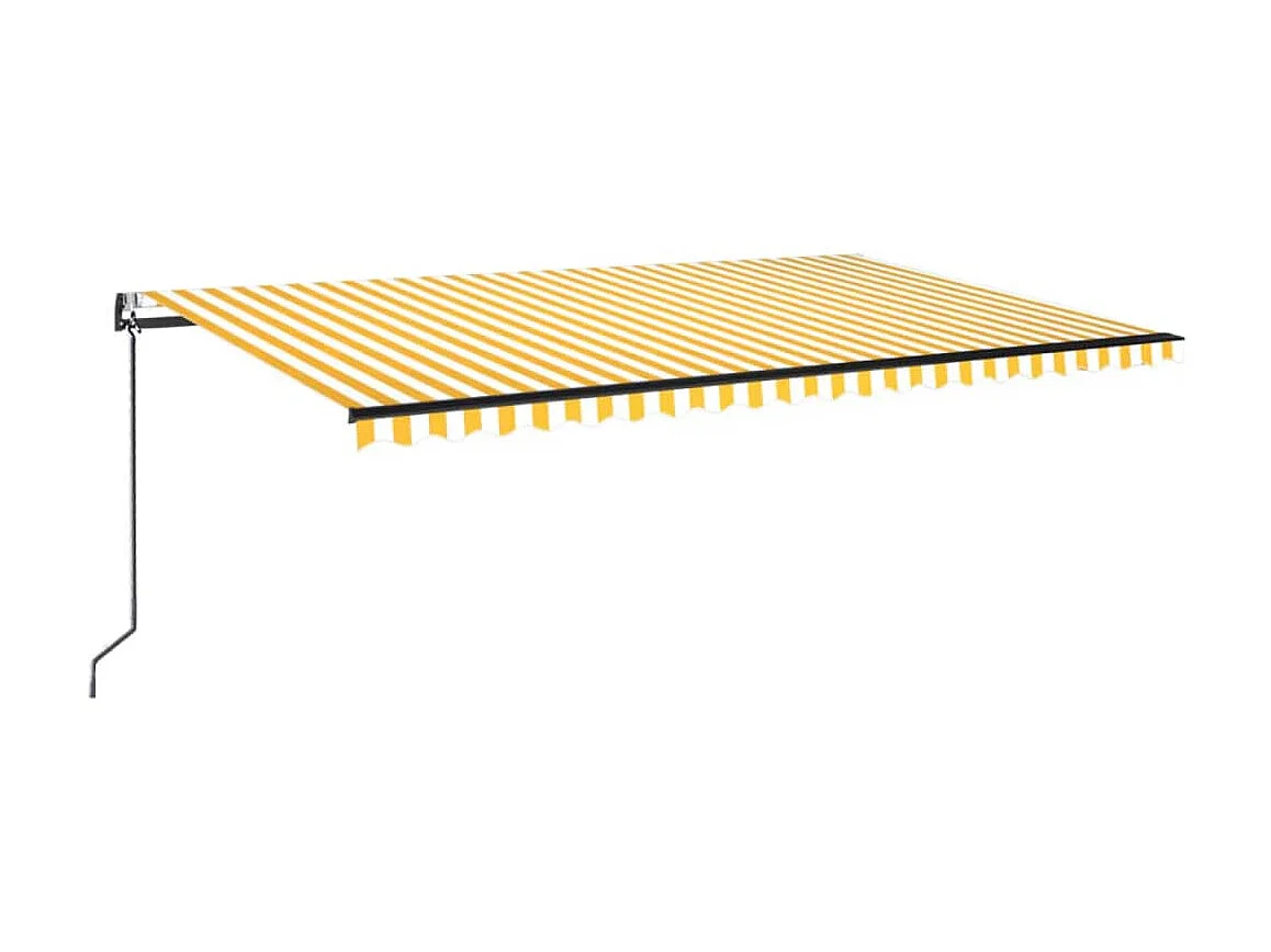 Auvent rétractable automatique 500x350 Jaune et blanc