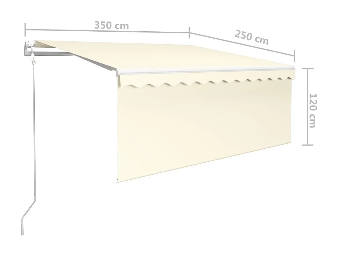Tenda a scomparsa automatica con oscurante 3,5x2,5 Crema
