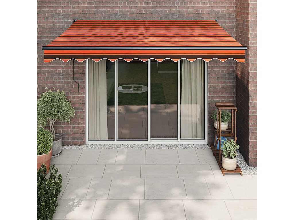 Etarron orange einziehbare Markise 3,5 x 2,5 m aus Stoff und Aluminium