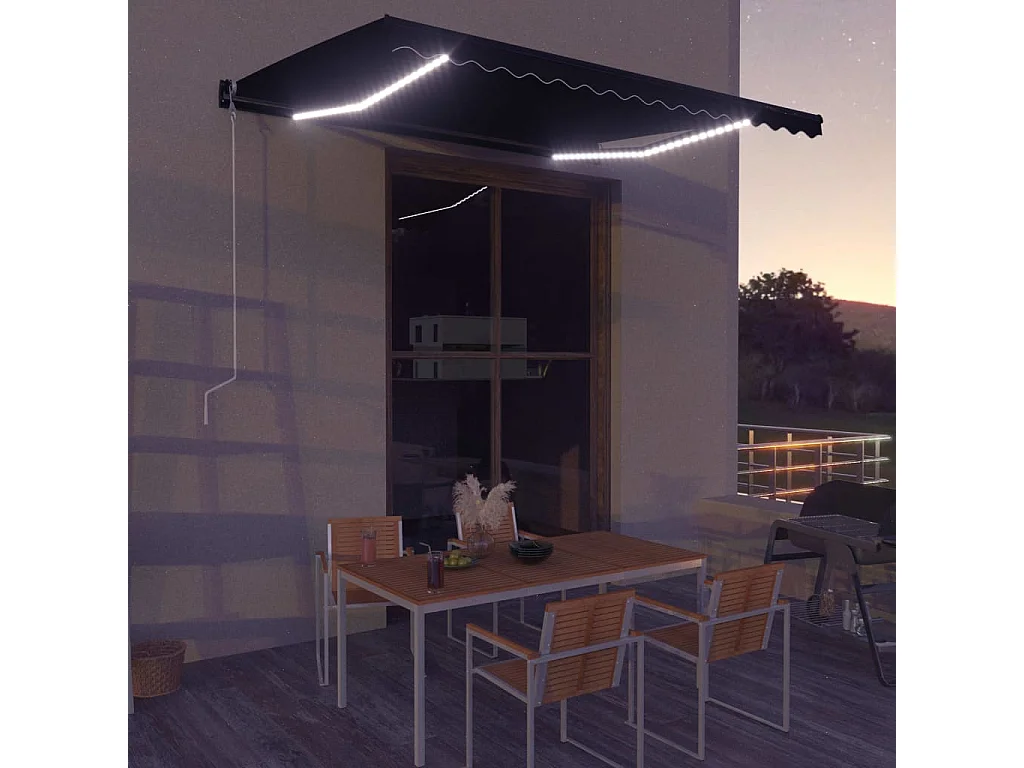 Sensor de vento para toldo retrátil e LED 400x300cm Antracite