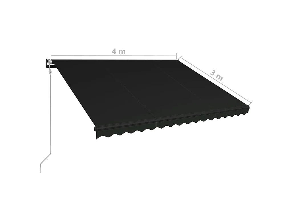 Sensor de vento para toldo retrátil e LED 400x300cm Antracite