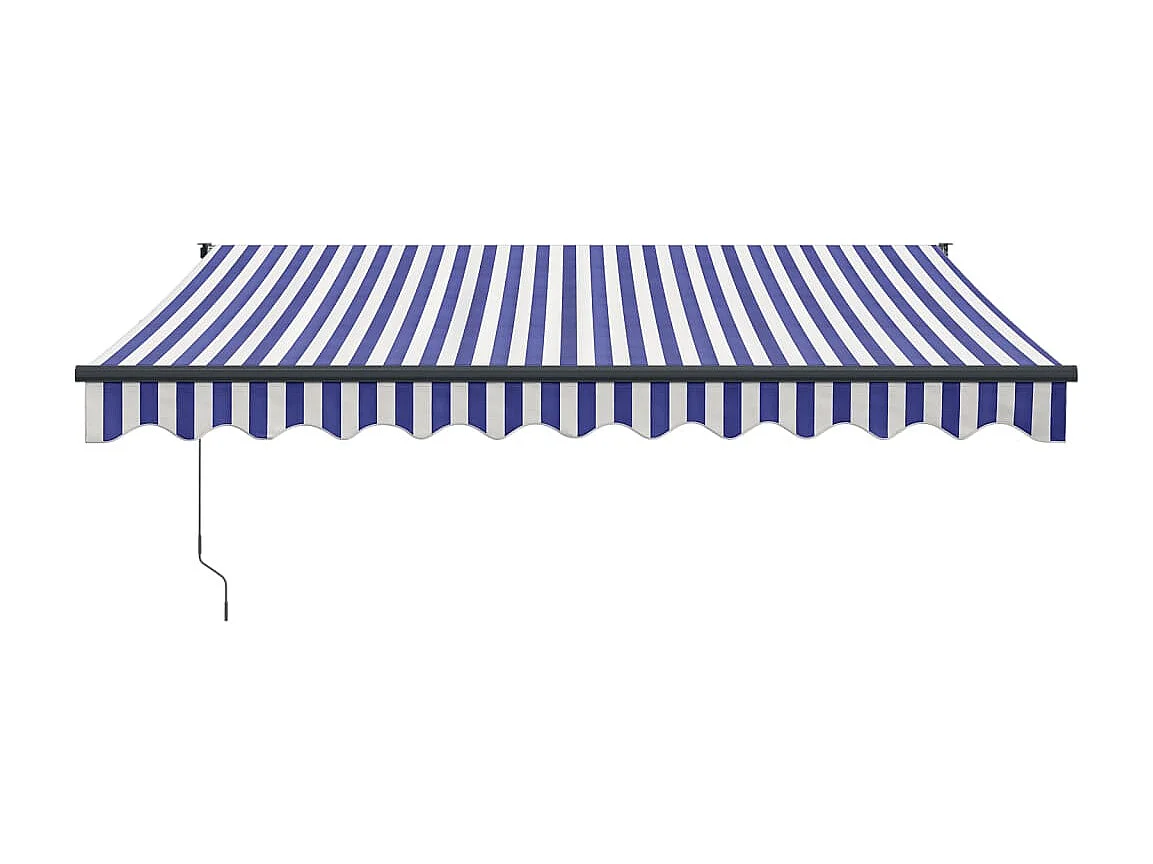 Auvent rétractable automatique bleu et blanc 3x2,5