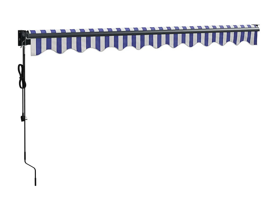 Auvent rétractable automatique bleu et blanc 3x2,5