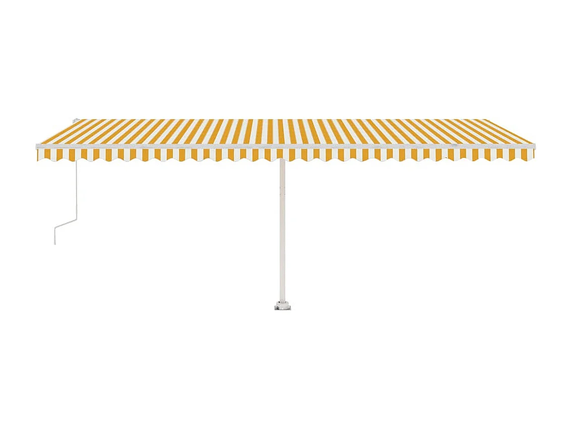 Auvent automatique capteur de vent LED 600x350cm Jaune et blanc