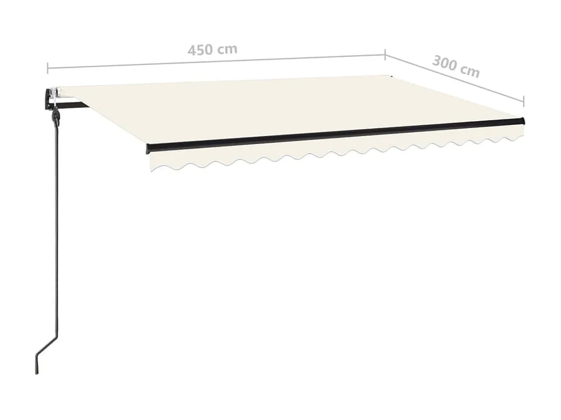 Auvent automatique avec capteur de vent et LED 450x300 Crème